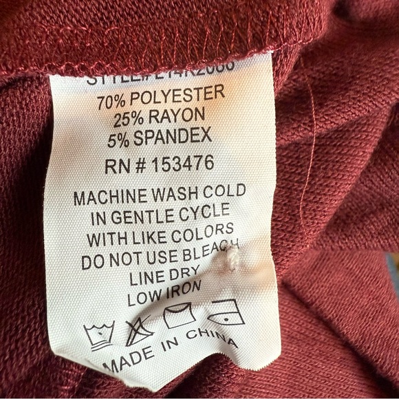 Brea Canyon Women's Roza Long Sleeve Blouse Keyhole Front Knit Shirt Sz XXL - Picture 10 of 11